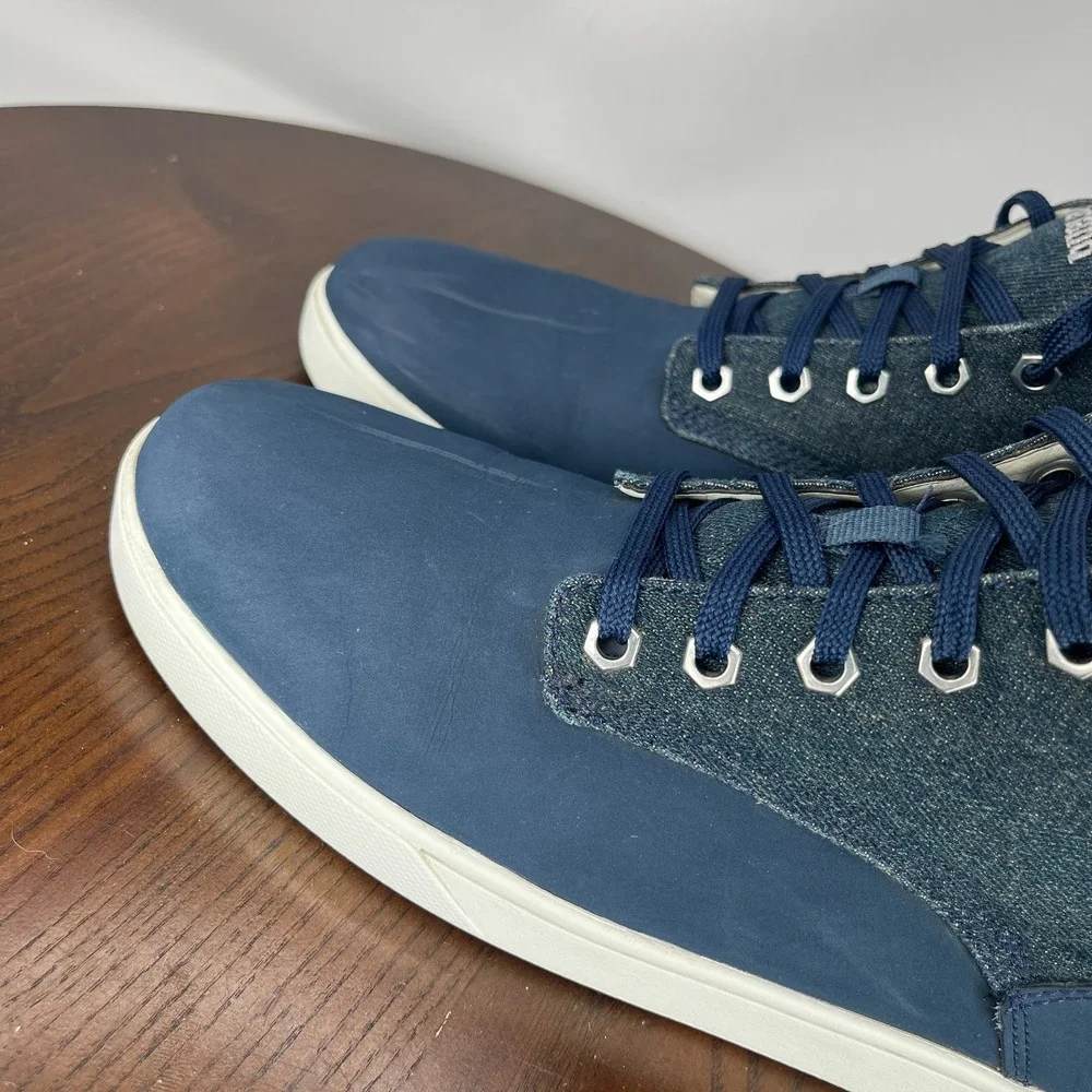 Timberland Groveton Chukka Boot Men 8.5 Navy Nubuck Leather Sneaker Combat A16DD